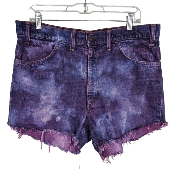 Levi Upcycled Purple Tie Dye Shorts - Picture 1 of 3